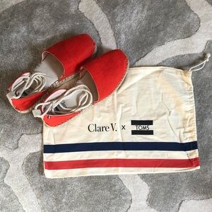 Clare V. x TOMS Katalina Espadrilles 7.5 red